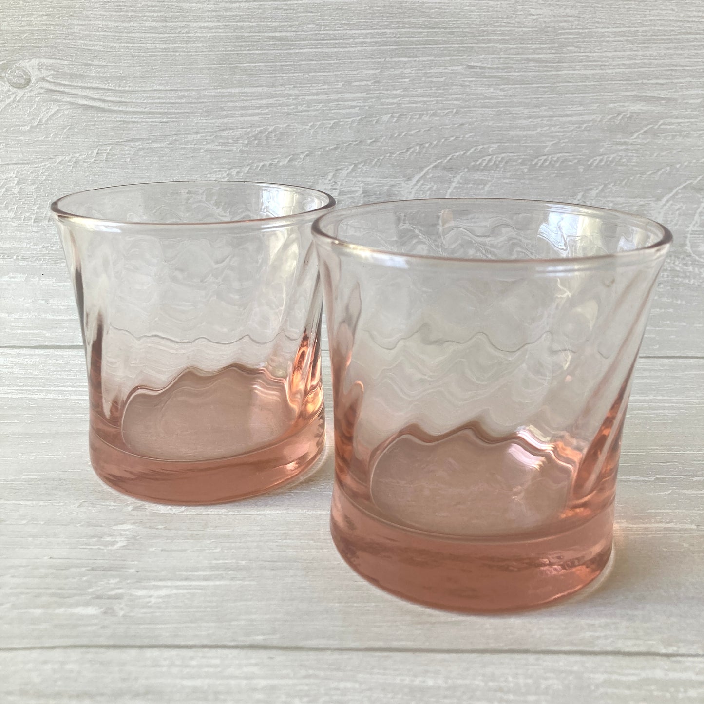 Light Pink Twist Lowball Glasses