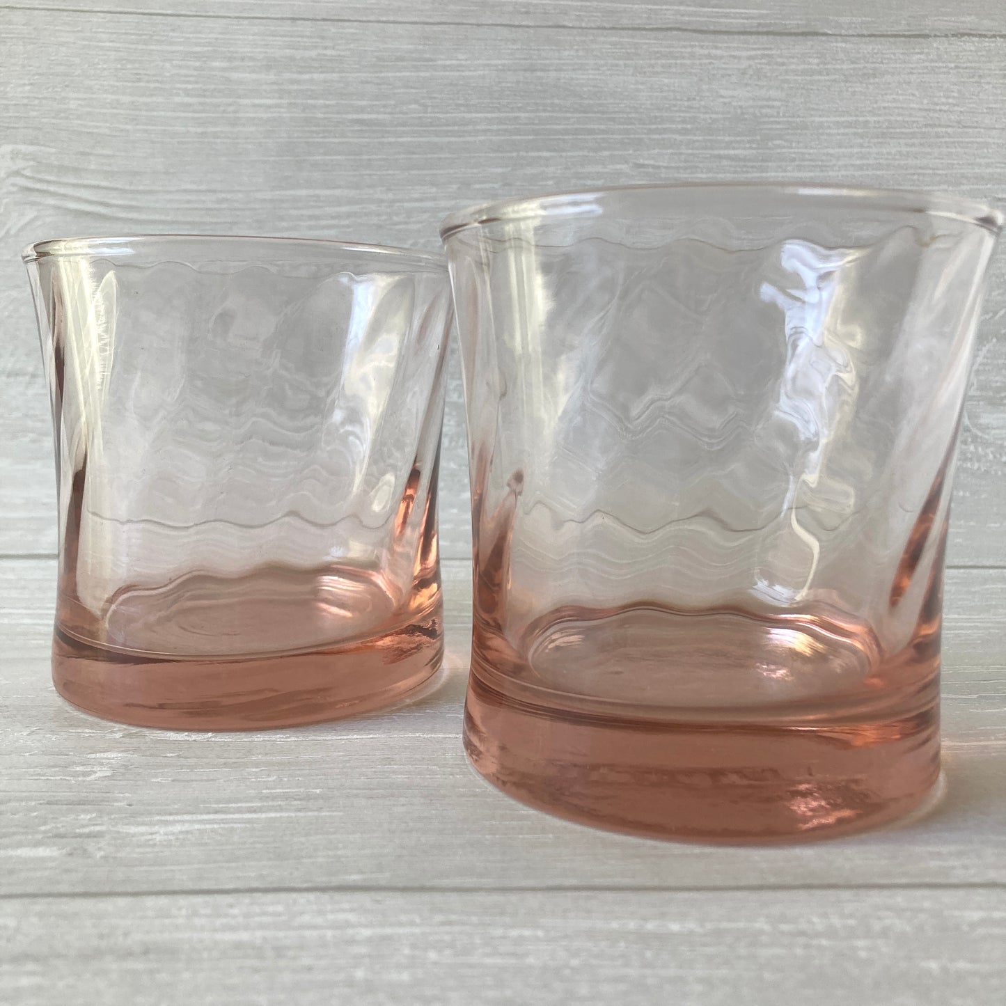 Light Pink Twist Lowball Glasses