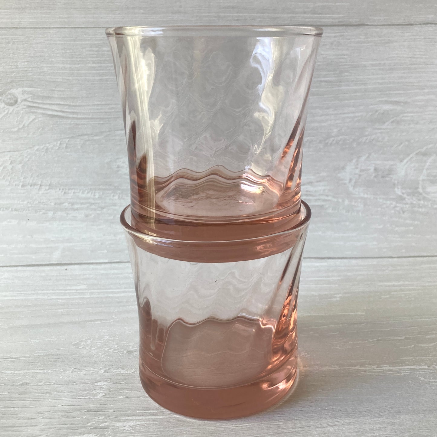 Light Pink Twist Lowball Glasses