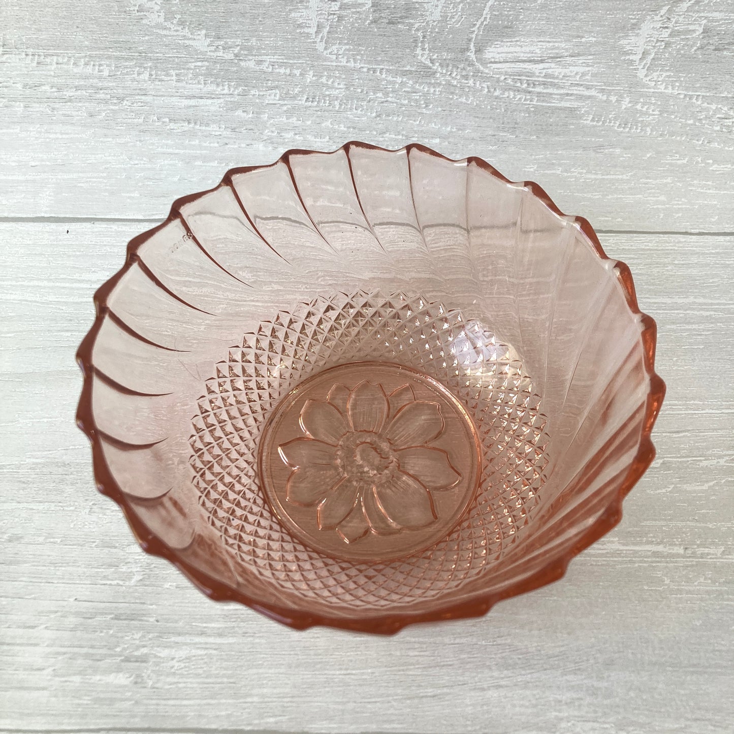 Light Pink Twist Glass Bowl