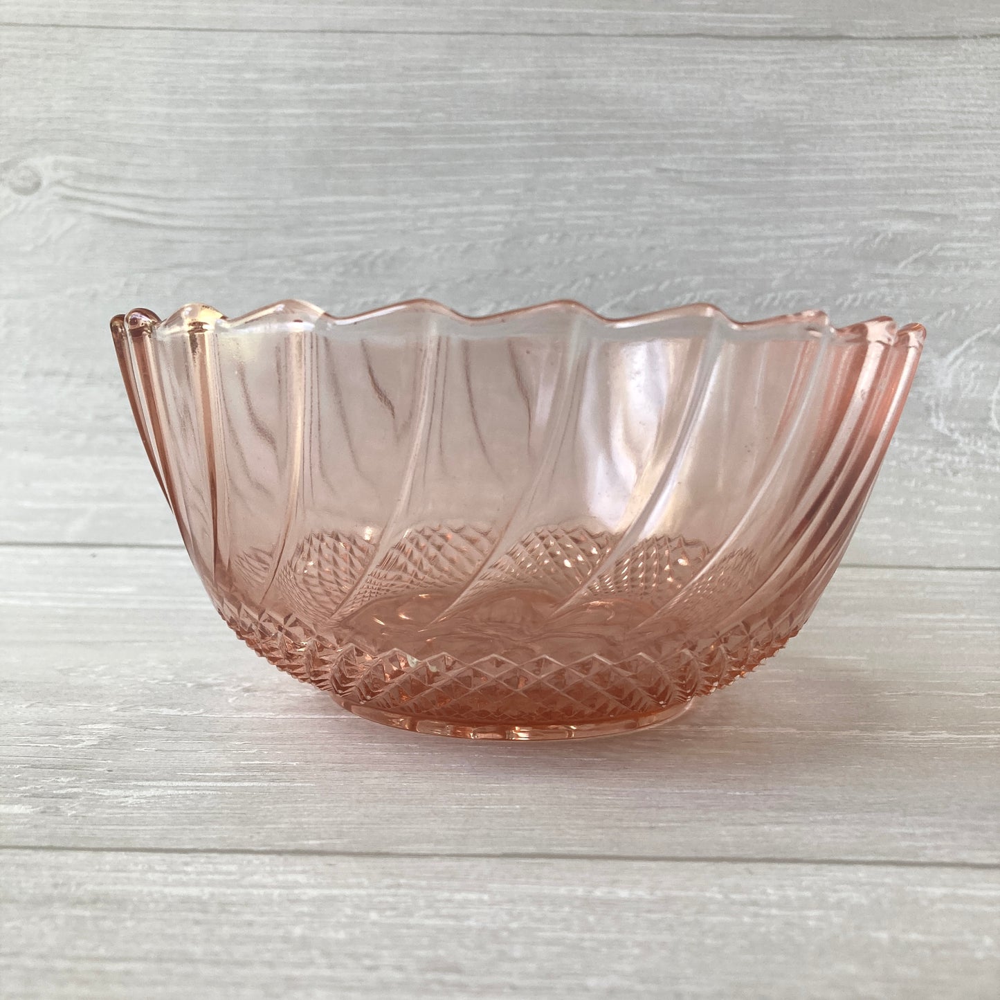 Light Pink Twist Glass Bowl