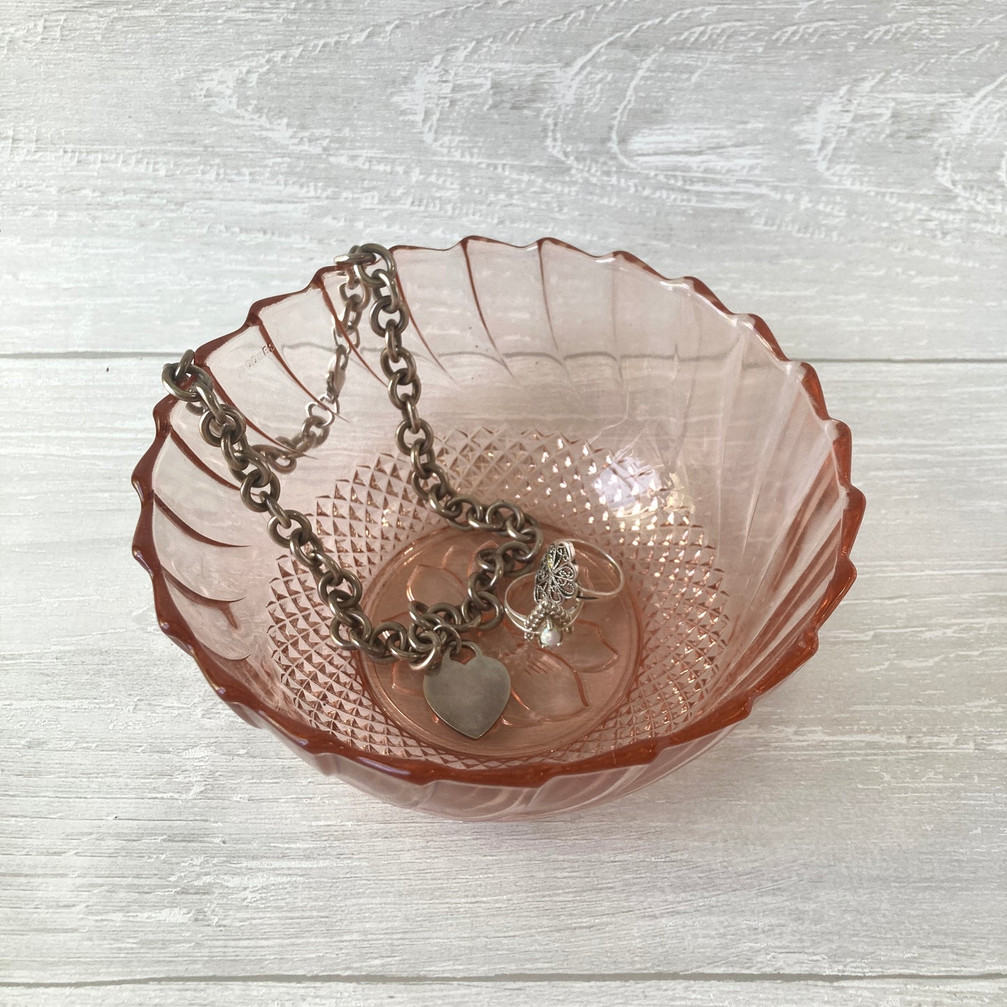 Light Pink Twist Glass Bowl