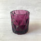Candle Holder - Purple Diamond Glass