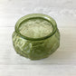 Green Crinkle Glass Short Vase