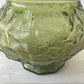 Green Crinkle Glass Short Vase