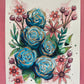 Doodle Flower: Blue Cherry - Original Watercolor Painting