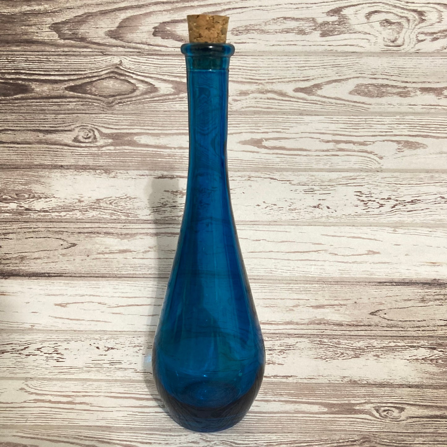 Apothecary Jar - Blue Glass Teardrop Potion Spell Jar with cork top