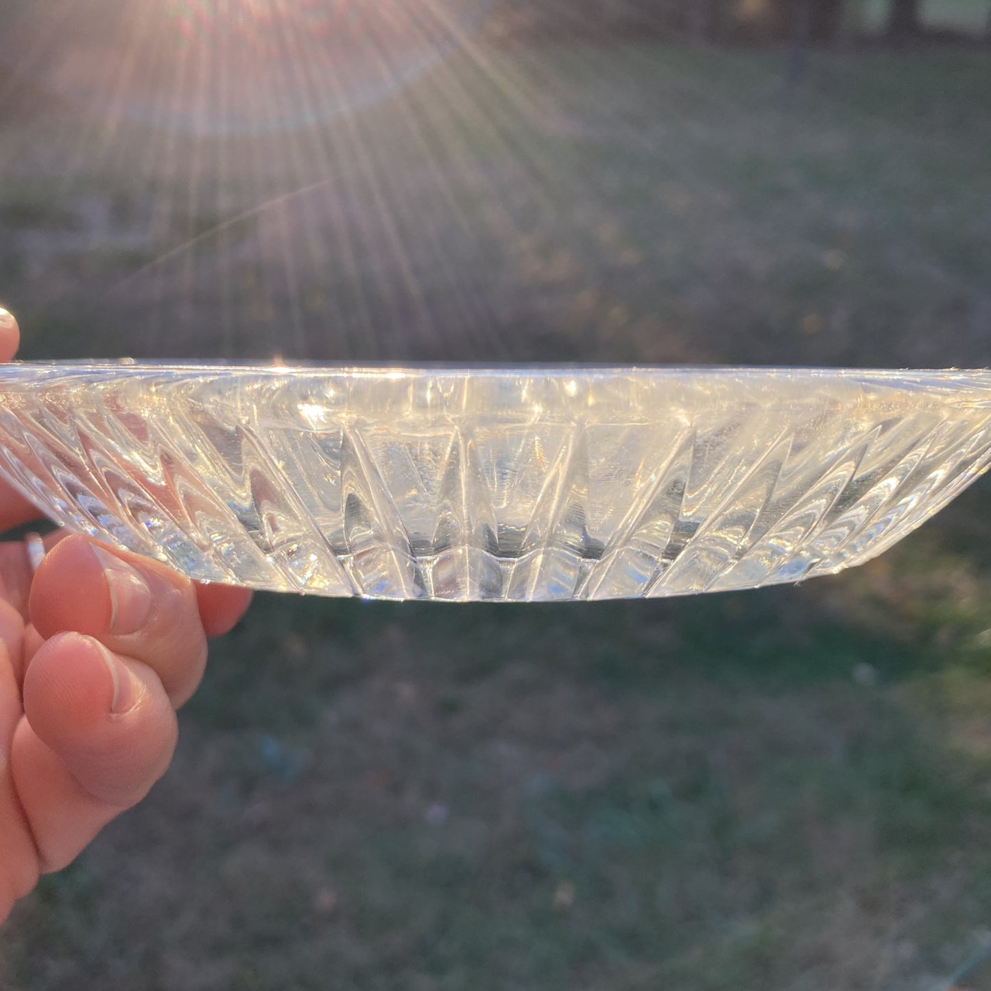 Ashtray- Crystal Glass Sun Beam