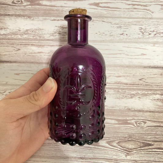 Apothecary Jar - Purple Glass Potion Spell Jar with cork top